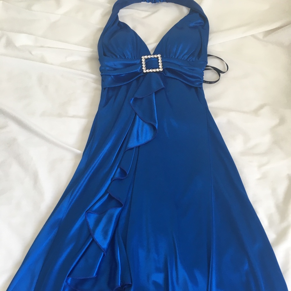 Royal blue cocktail halter dress size S